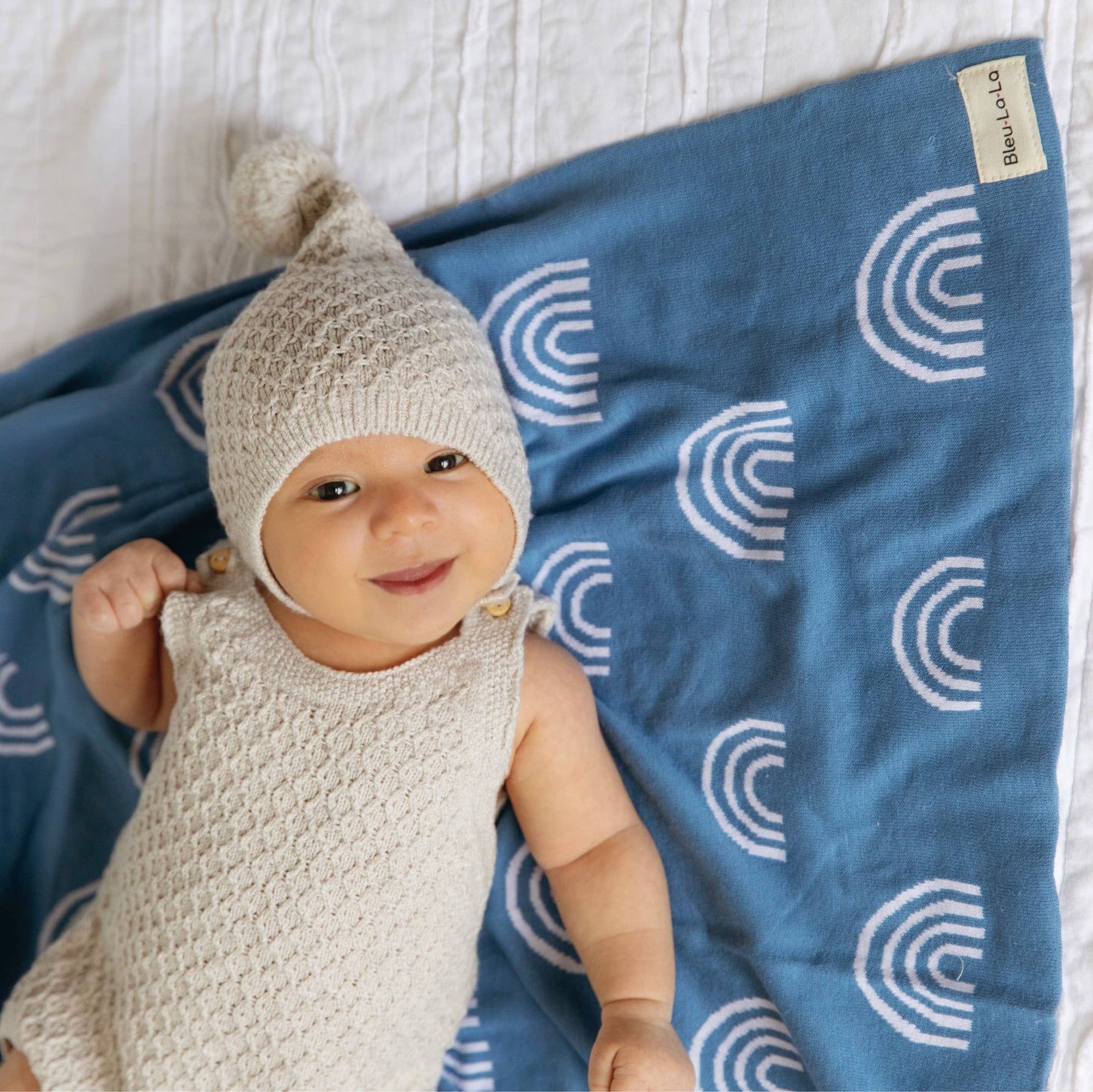 100% Luxury Cotton Receiving Blanket - Blue