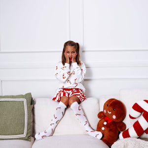 CANDY CANE | IN WHITE | oversized drop shoulder | KIDS: WHITE