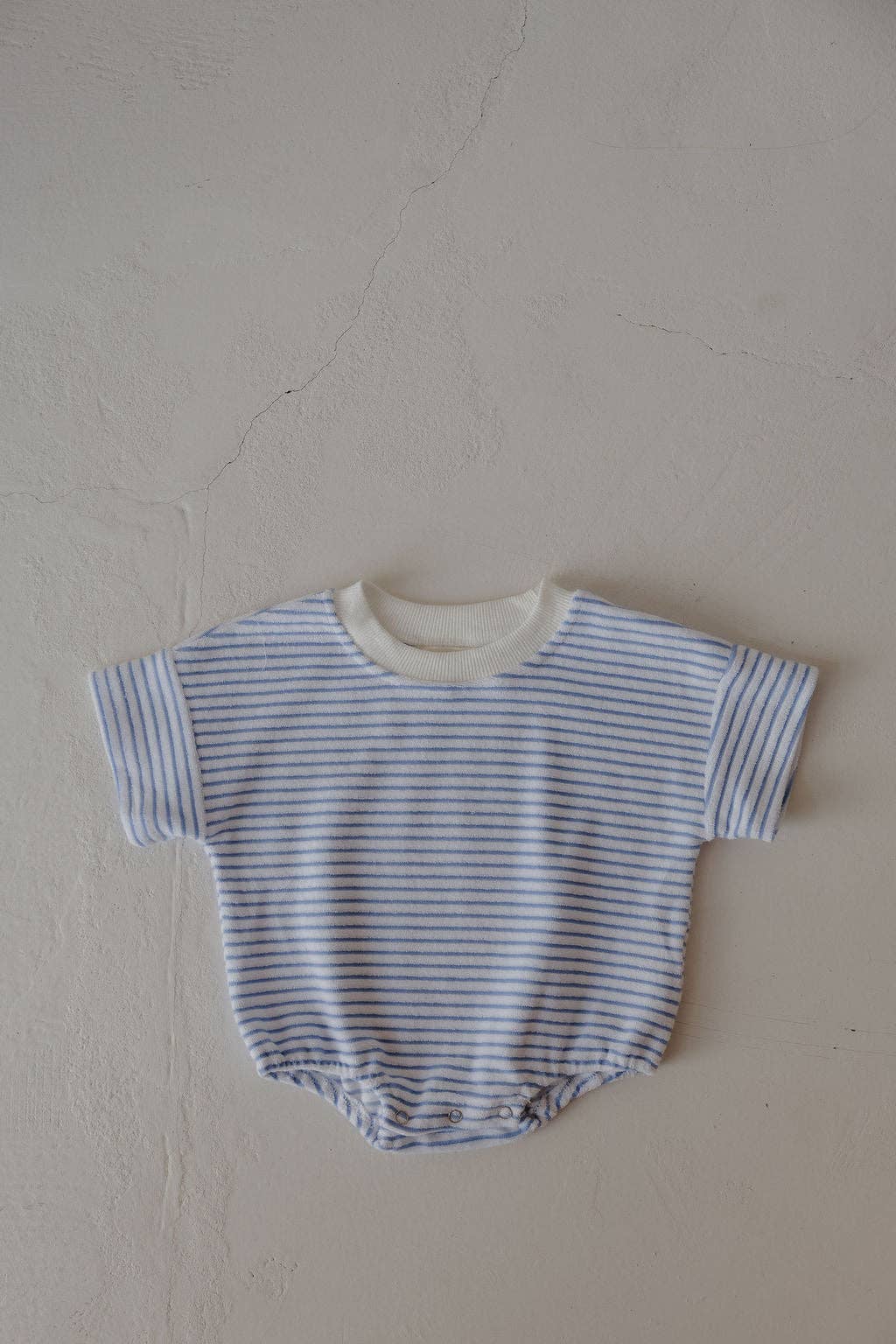Terry T-Shirt Romper | Ocean Stripe