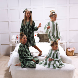 MAYA SET | 2 PIECE OUTFIT | CHECKERED GREEN | GIRLS: CHECKERED GREEN