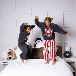 SANTA WORLD TOUR | IN CHARCOAL | oversized drop shoulder | KIDS: CHARCOAL PULLOVER