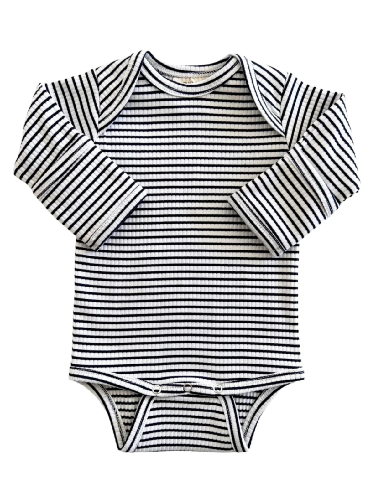 Black Stripe Organic Ribbed Long Sleeve Bodysuit