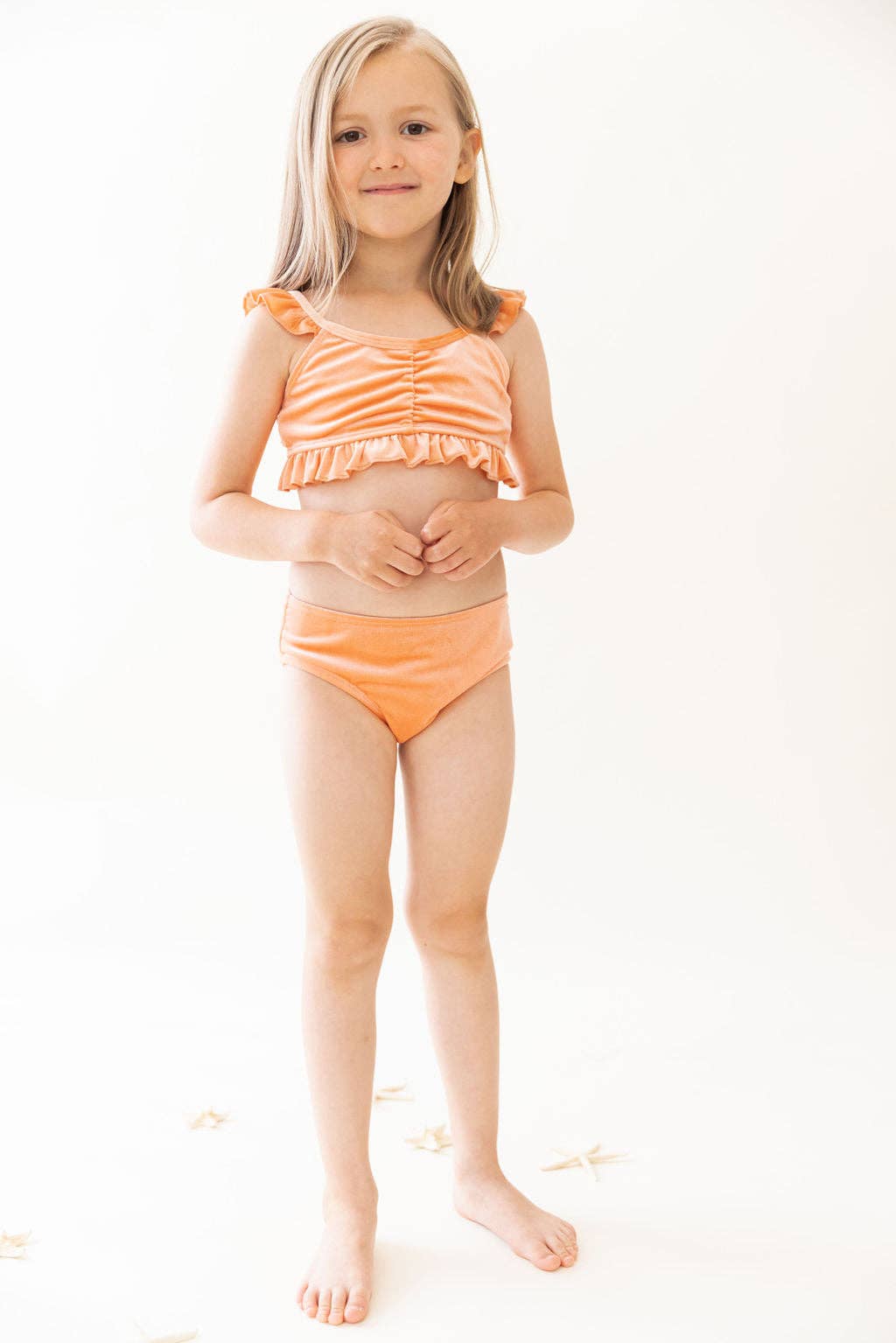 Pricilla Velvet Bikini: Coral