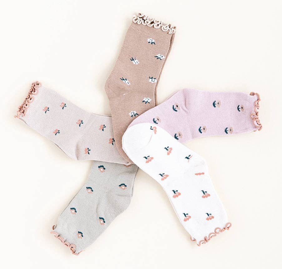 Mini Floral Midi Socks (Pack of 5)