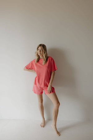 Women's Terry Short Set | Strawberry: Medium
