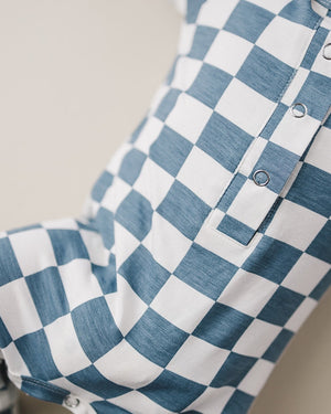 Bamboo Checkered Jumpsuit | Blue