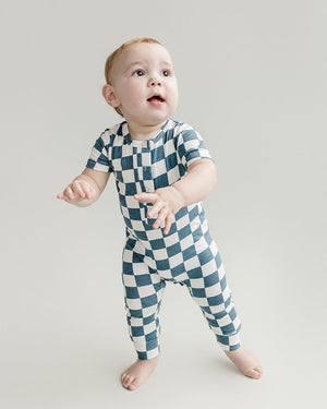 Bamboo Checkered Jumpsuit | Blue