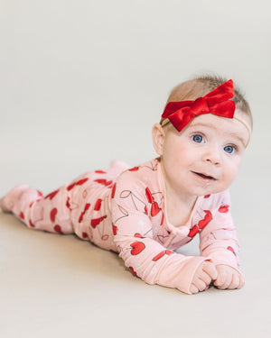 Bamboo Zip Romper | Cherry Heart