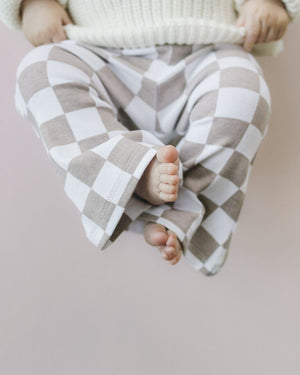 Checkered Flare Pants | Latte