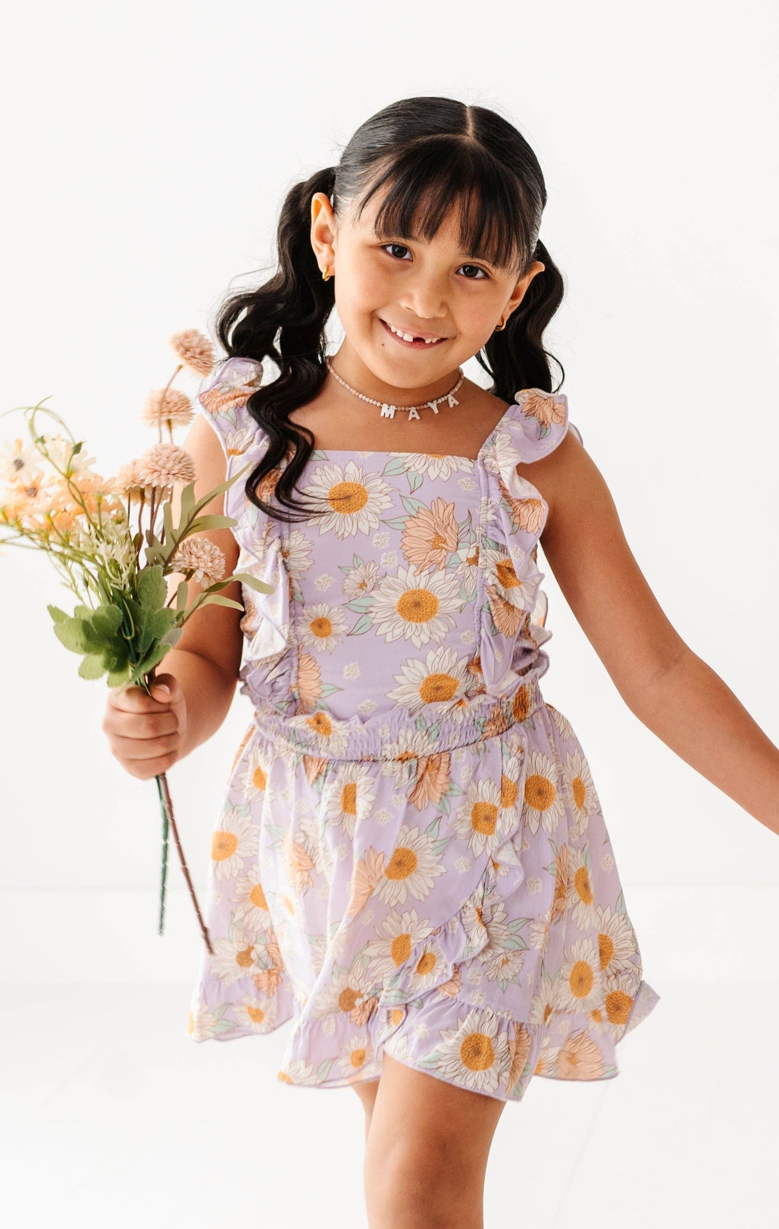 Boho Sunflower | RUFFLE TANK + SKORT SET: 5T