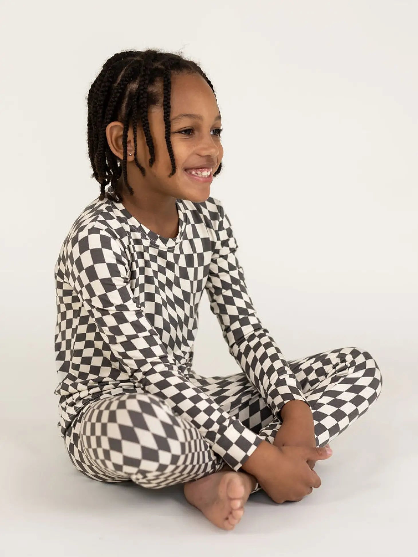 B&W Wavy Checker | Bamboo Two Piece Set