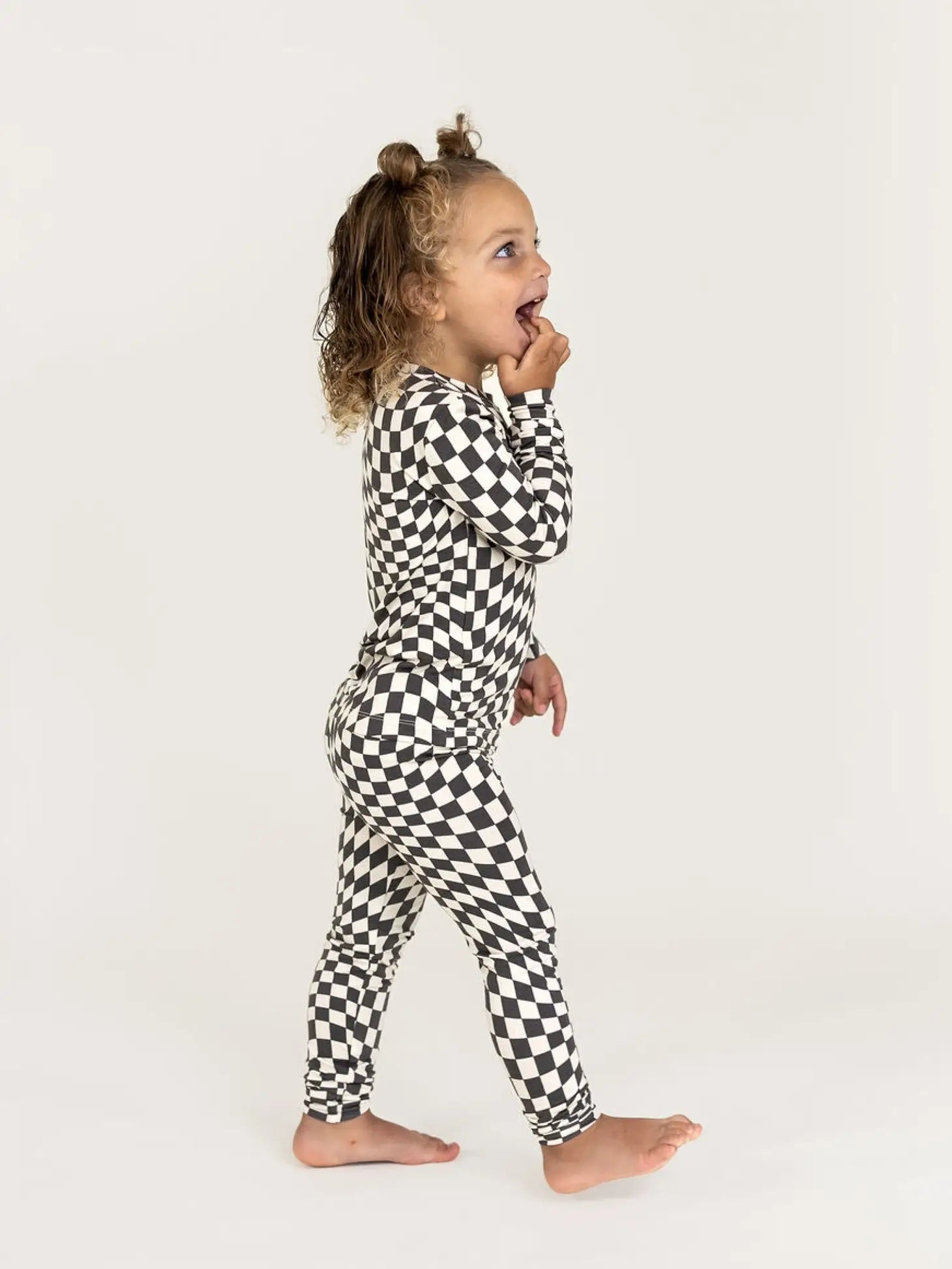 B&W Wavy Checker | Bamboo Two Piece Set