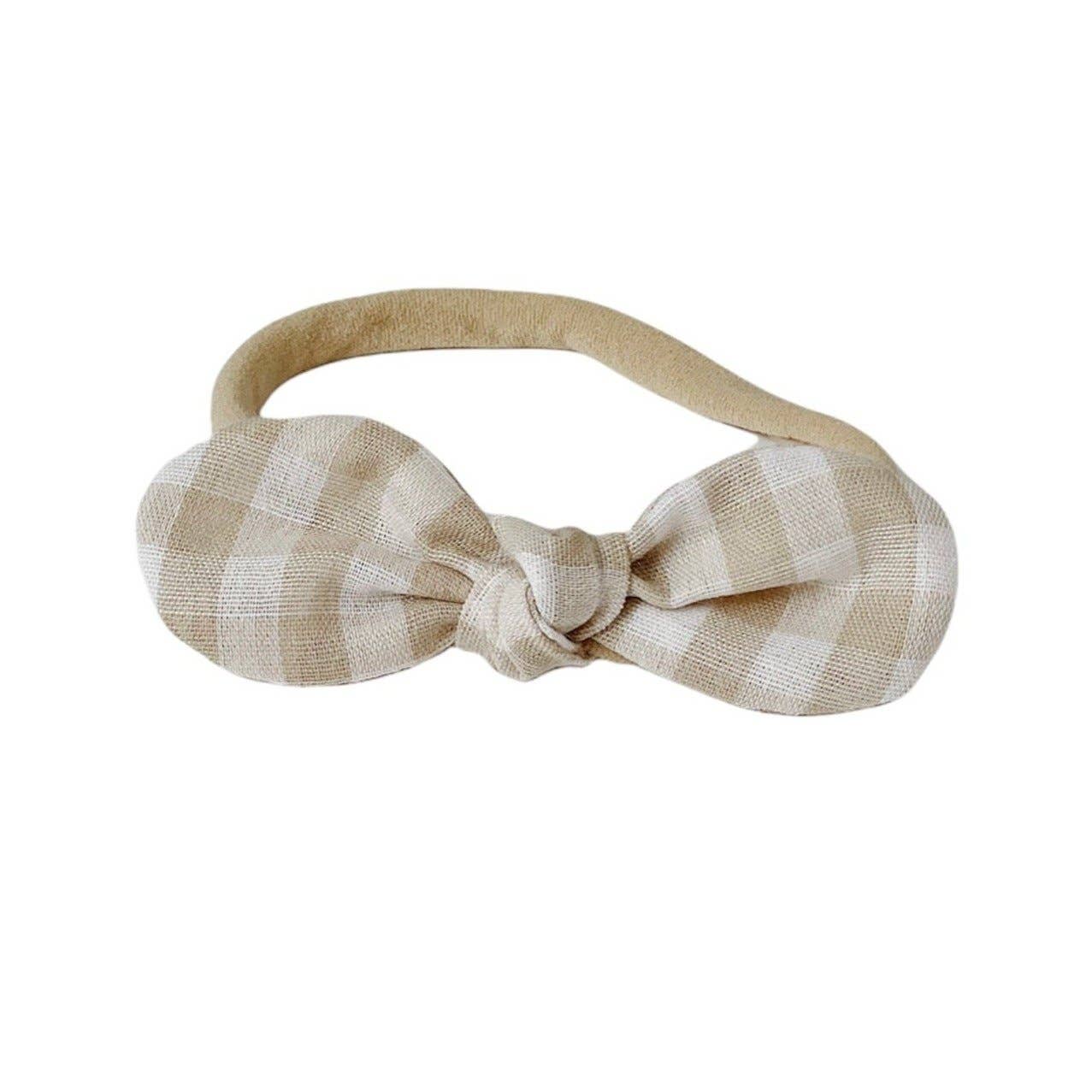 Limited Edition Hair Bow - Tan Gingham