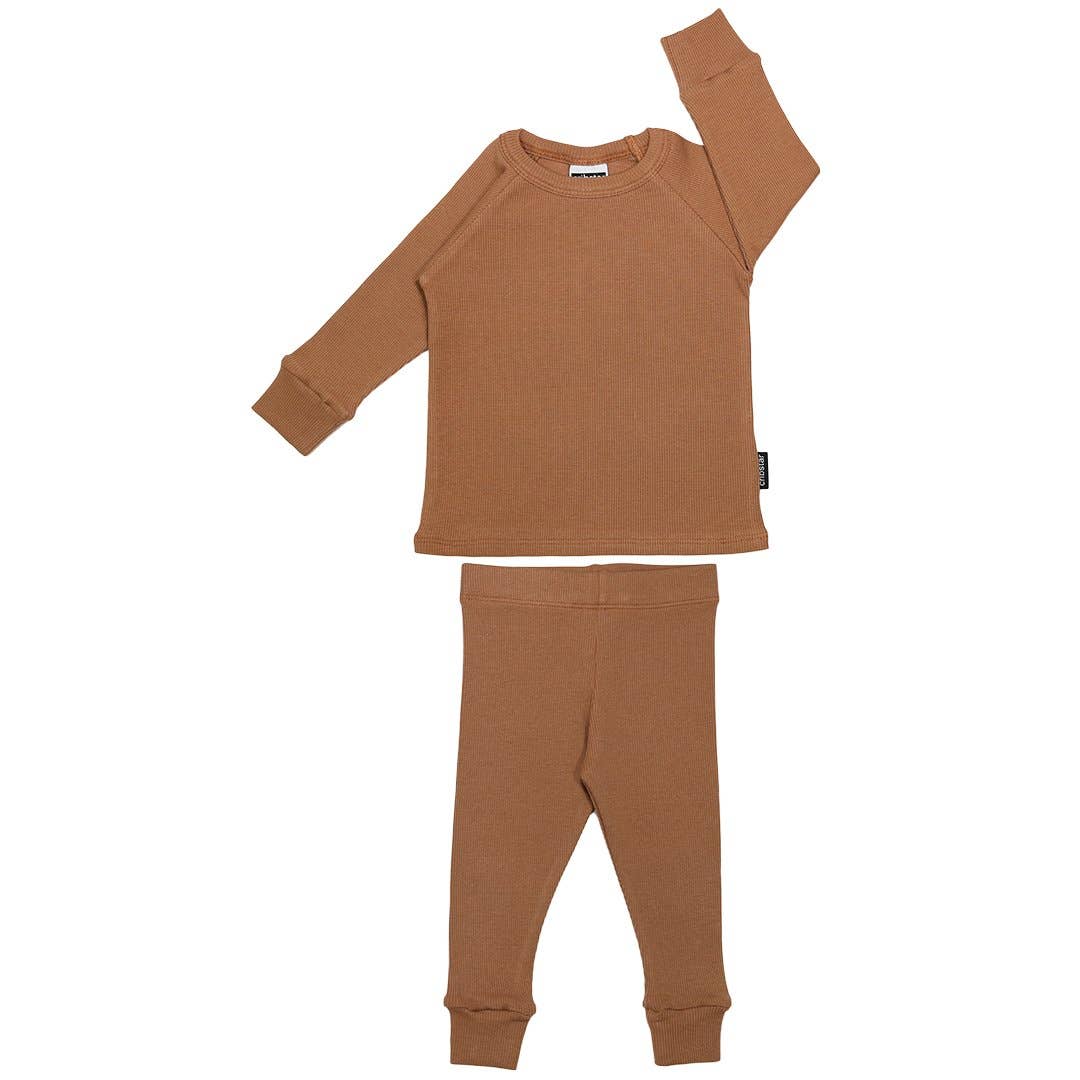 Ribbed Lounge Set - Caramel