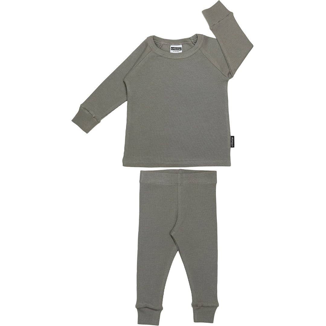 Ribbed Lounge Set - Stormy Grey