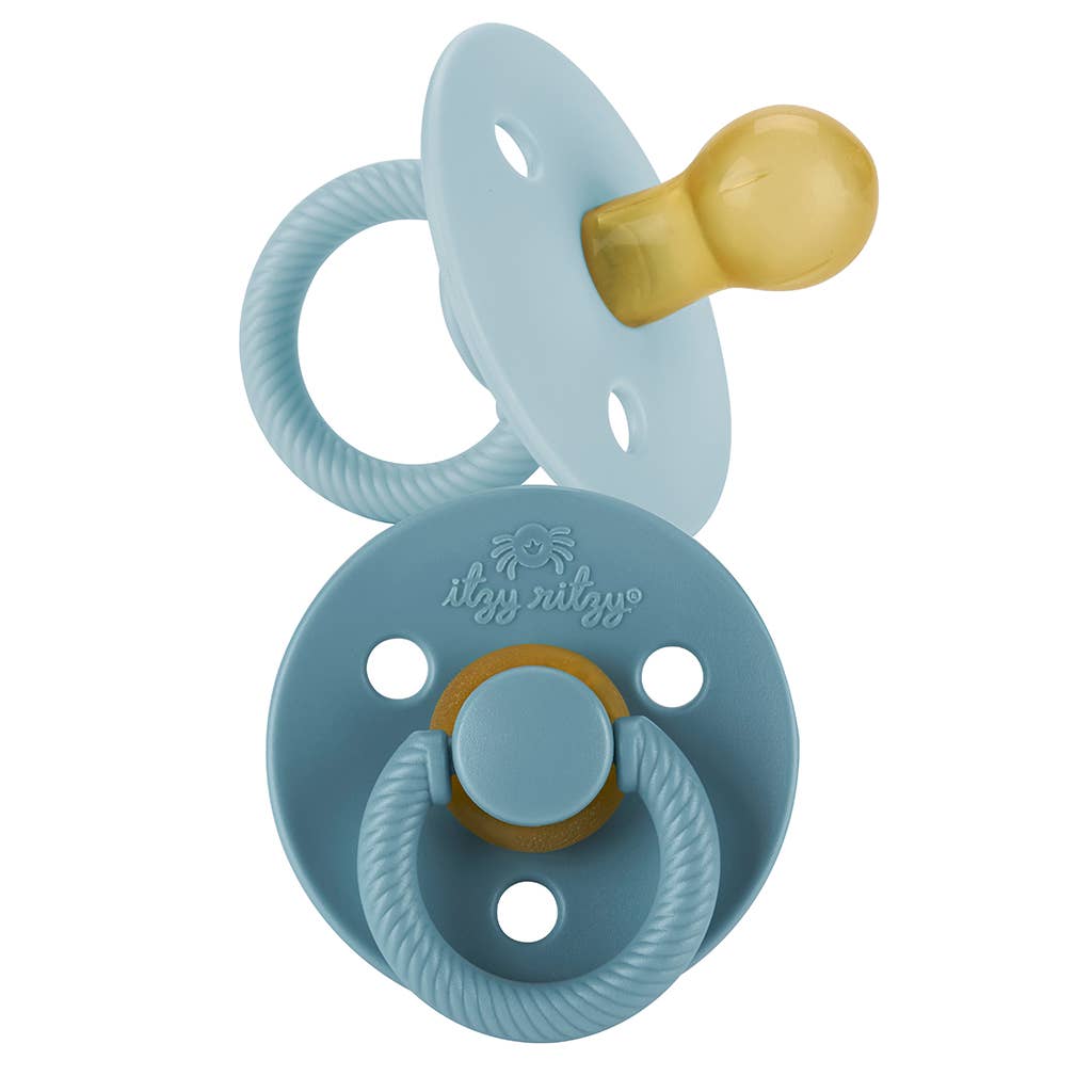 Itzy Soother™ Blue Natural Rubber Pacifier Set