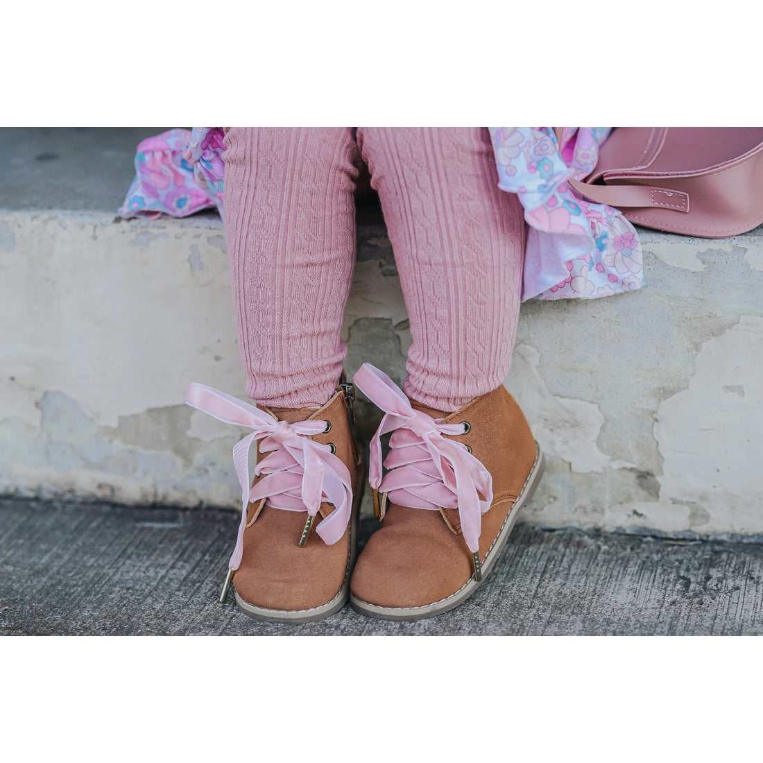 Blush Cable Knit Tights