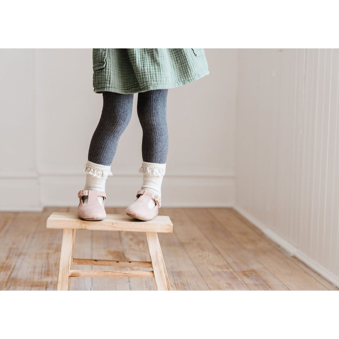 Charcoal Grey Cable Knit Tights