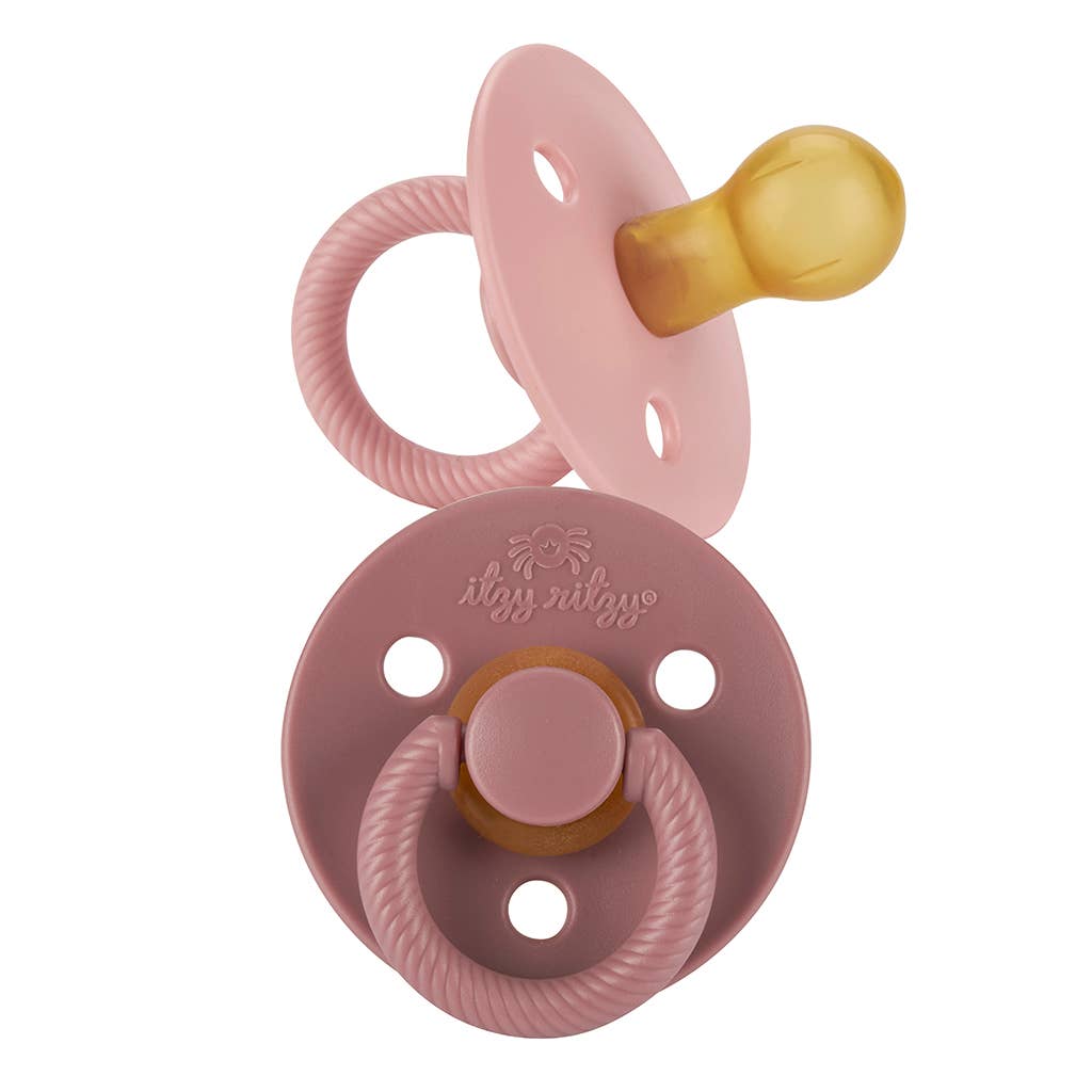 Itzy Soother™ Pink Natural Rubber Pacifier Set