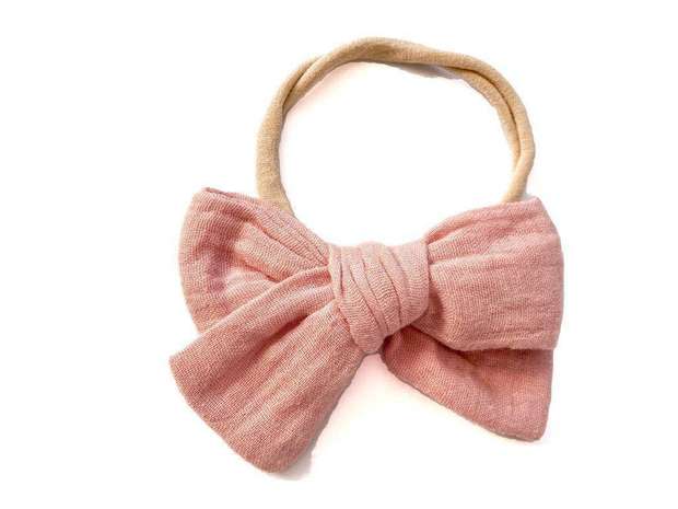 Dusty Pink Knot Bow Headband