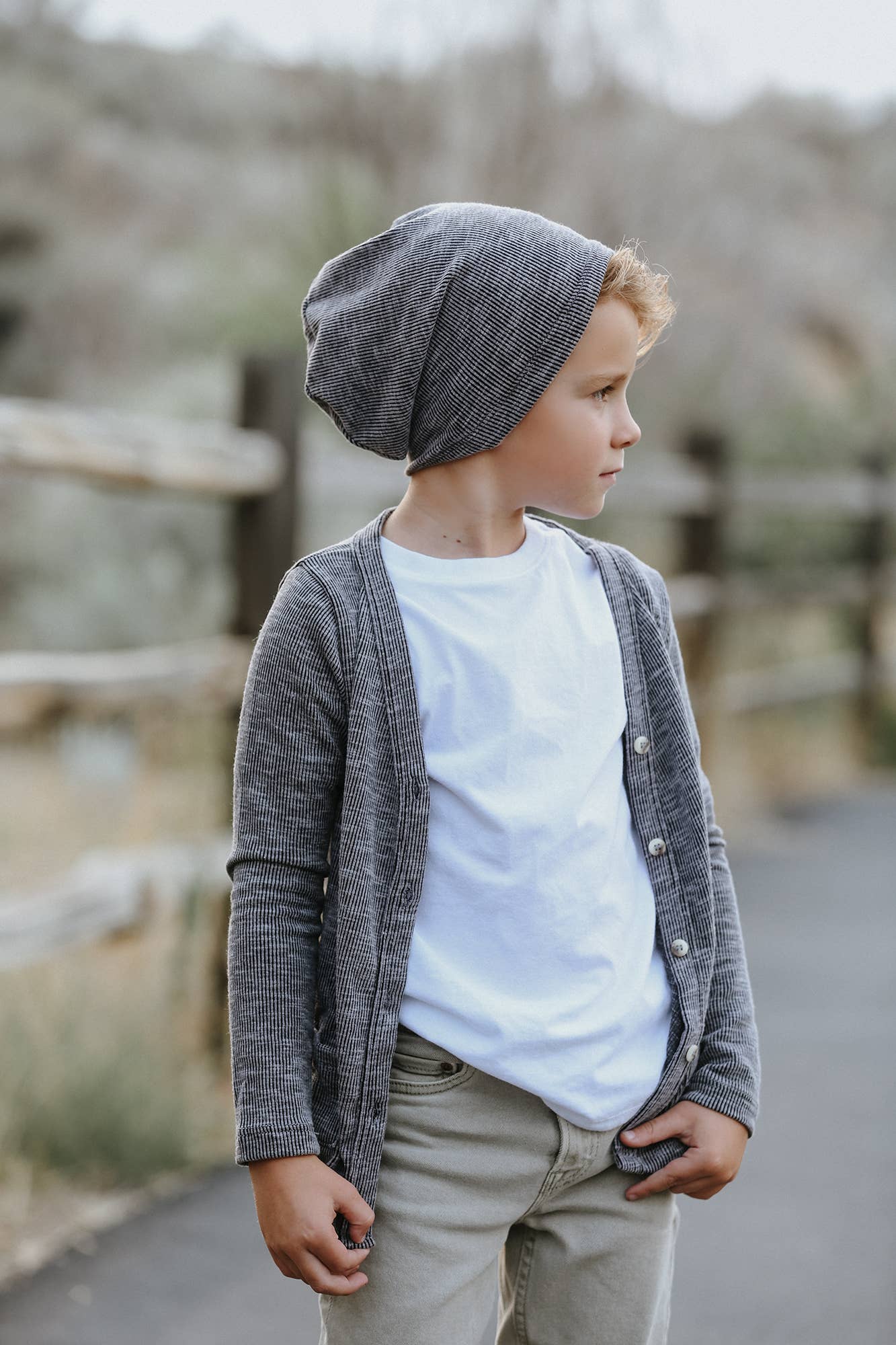 Heather Grey Rib Knit Cardigan