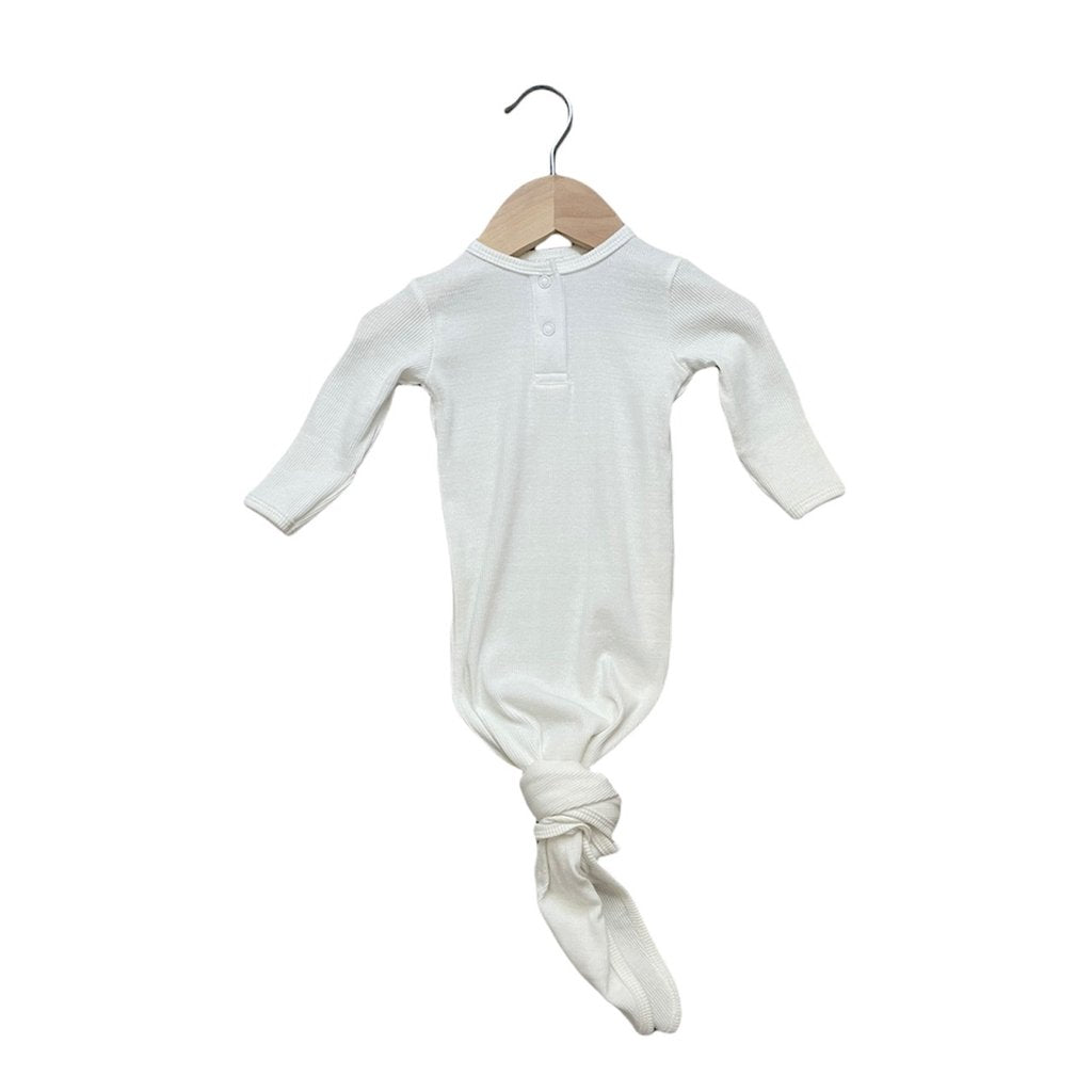 Organic Cotton Knotted Gown Frost- Ribbed