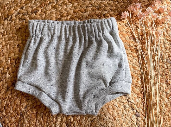 Cotton Pointelle Bloomers - Grey