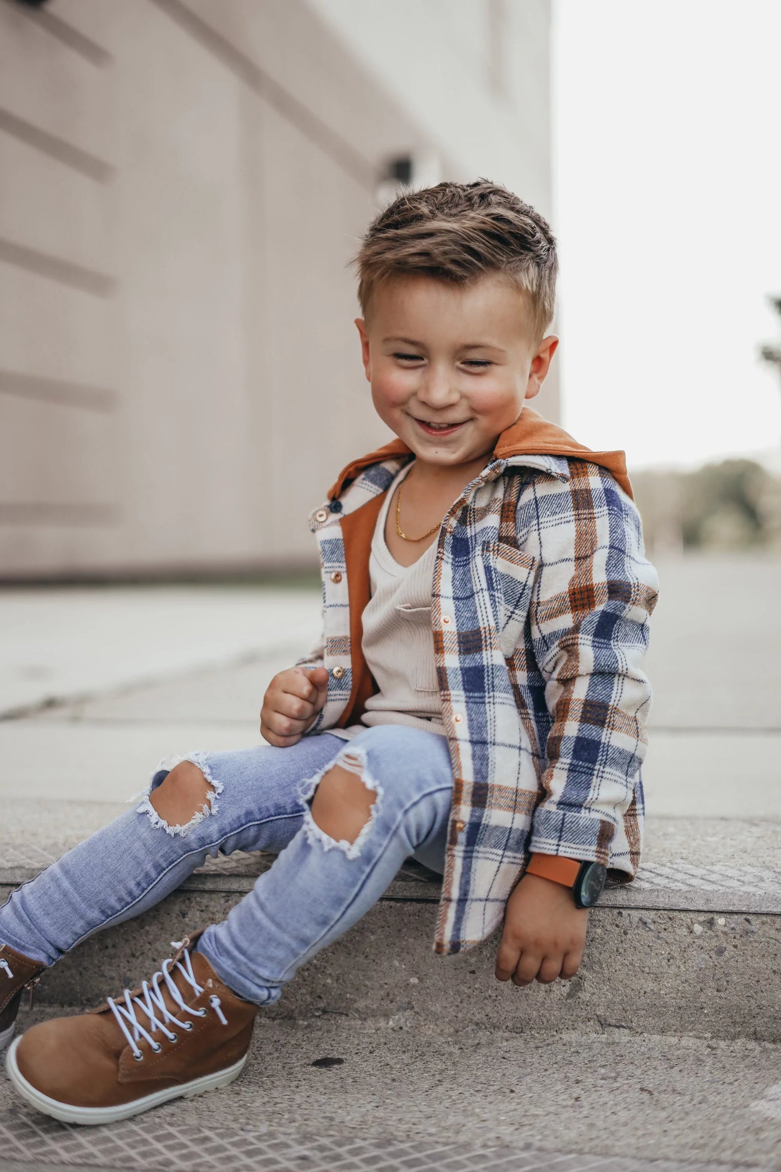 Little & Loved Hooded Blue Jean Jacket - holo & co. kids