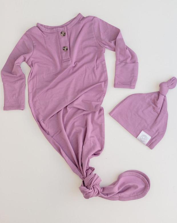 Bamboo Knotted Gown & Hat - Lilac