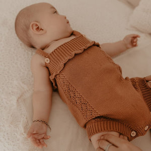 Hattie Organic Knit Romper - Mocha