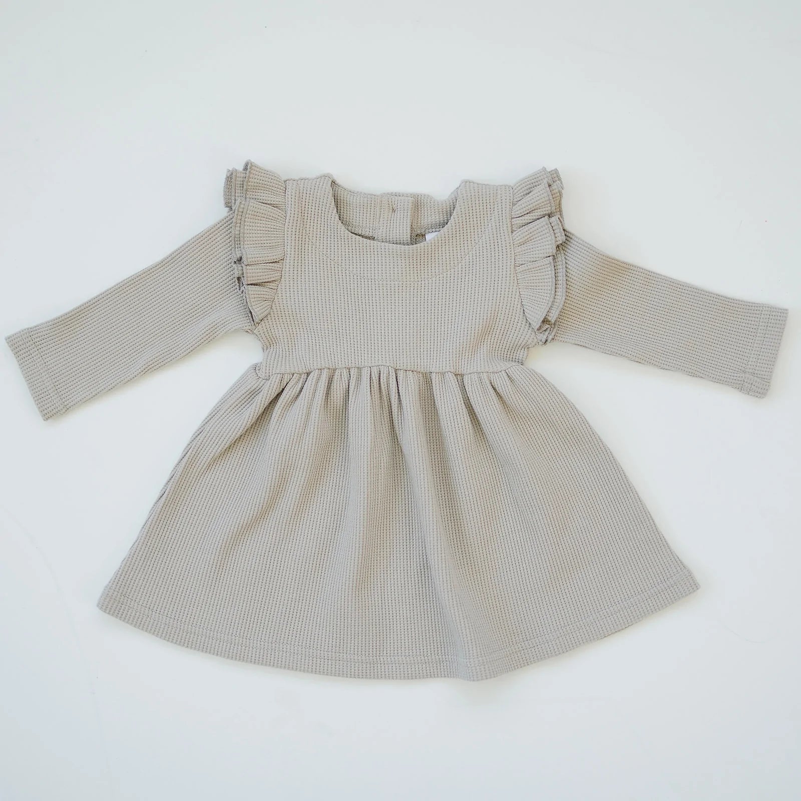 Waffle Knit Ruffle Dress