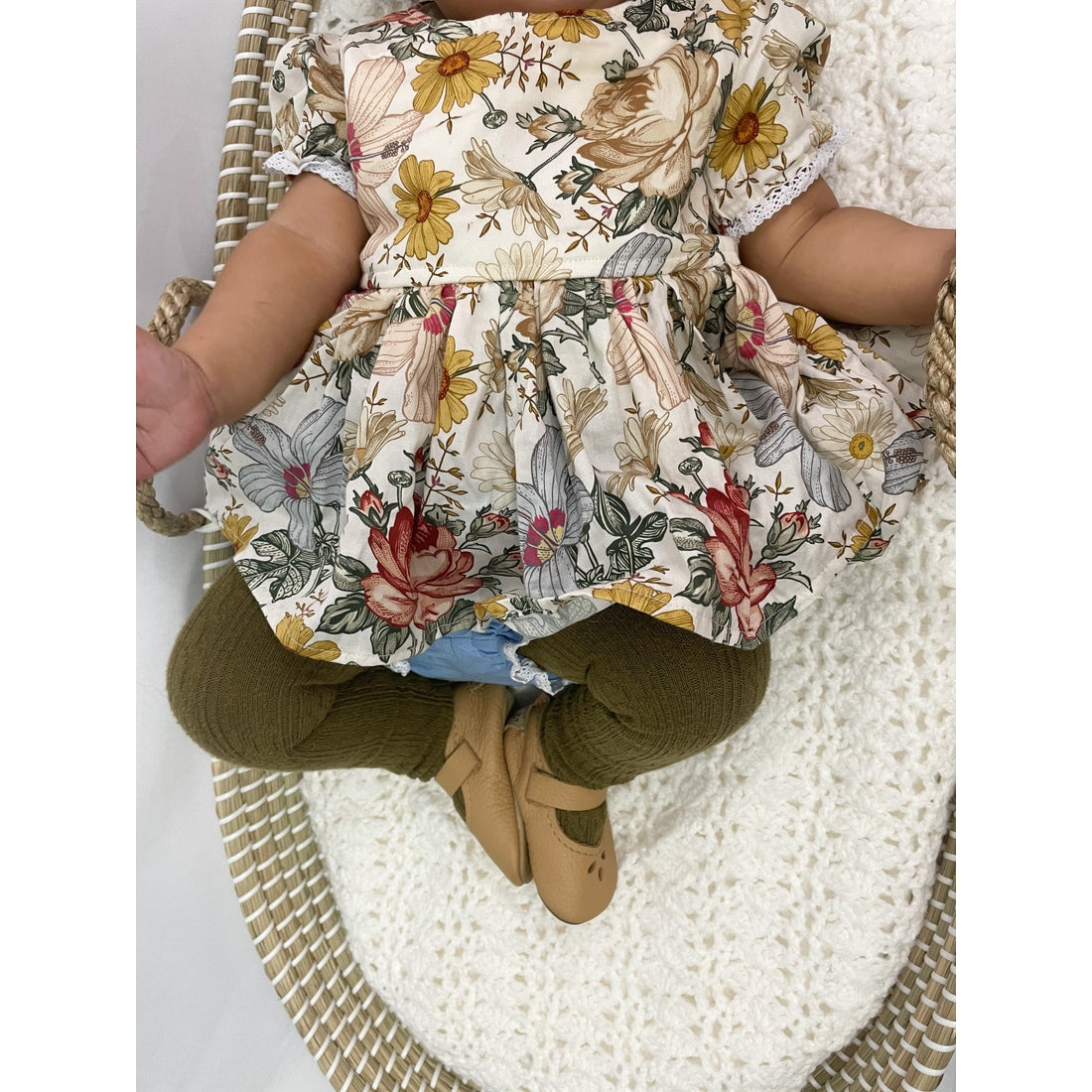 Olive Cable Knit Tights