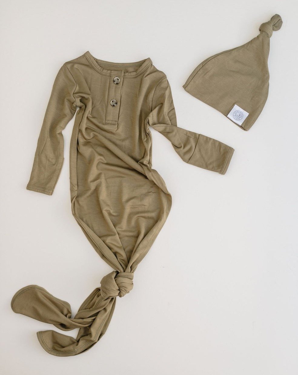 Bamboo Knotted Gown & Hat Olive