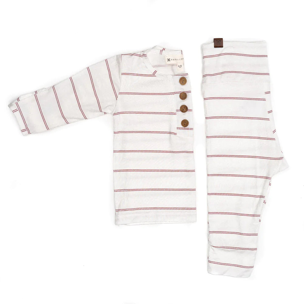Top & Bottom Set: Rose Stripe
