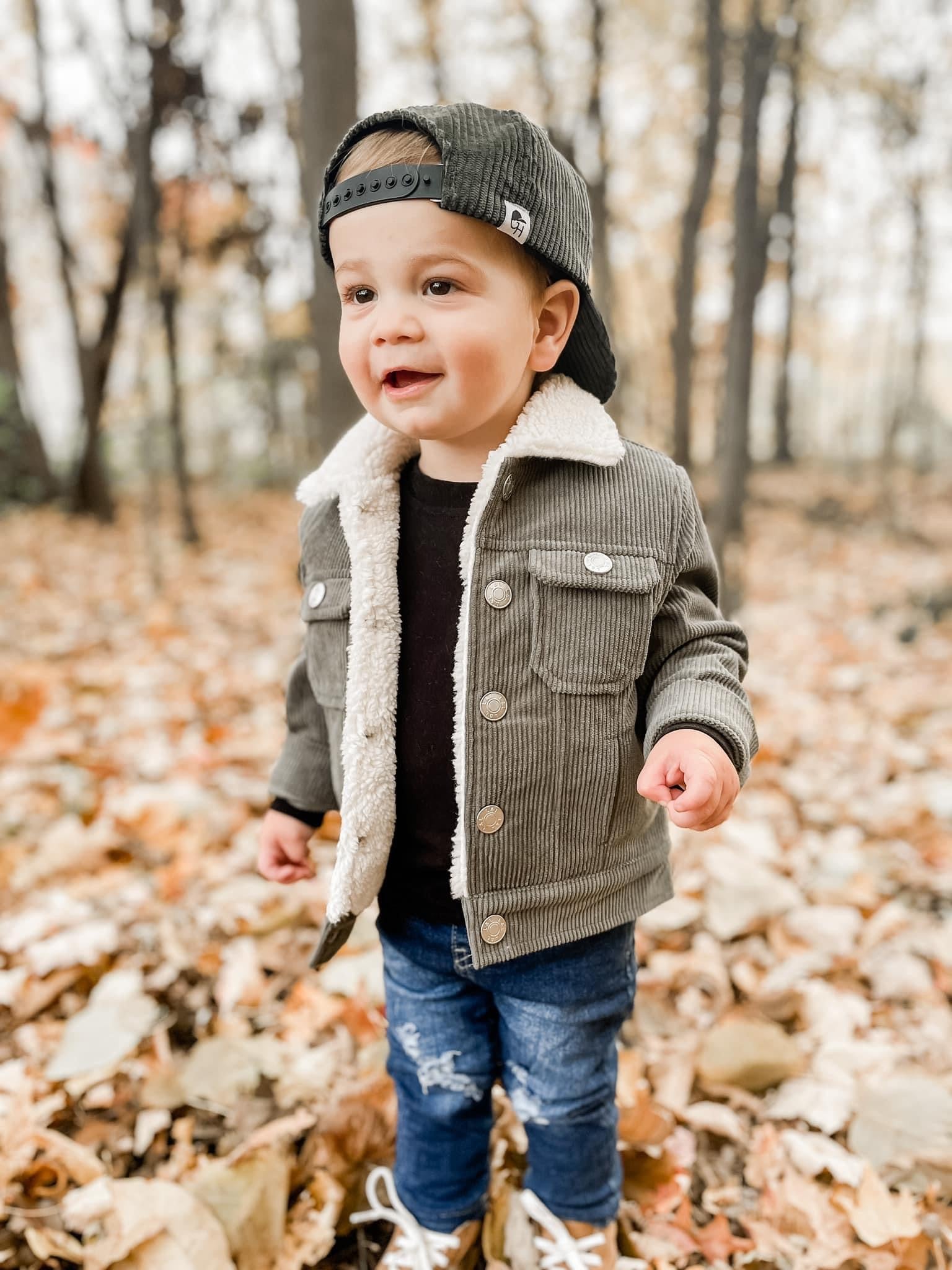 Little & Loved Pine Corduroy Sherpa