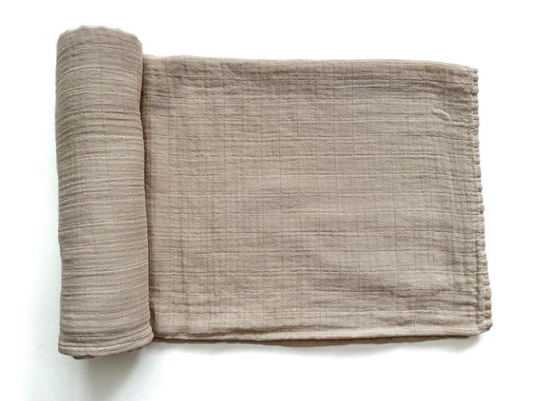 Tan Muslin Swaddle