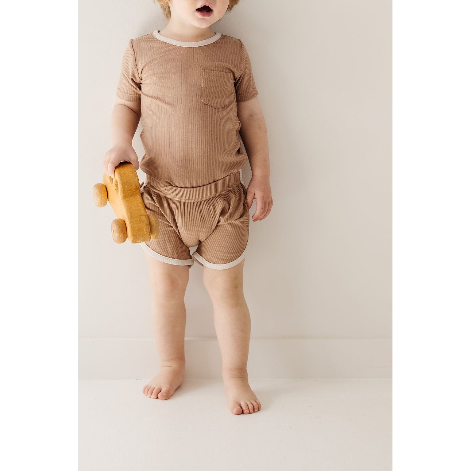 Taupe Ribbed Bamboo Set