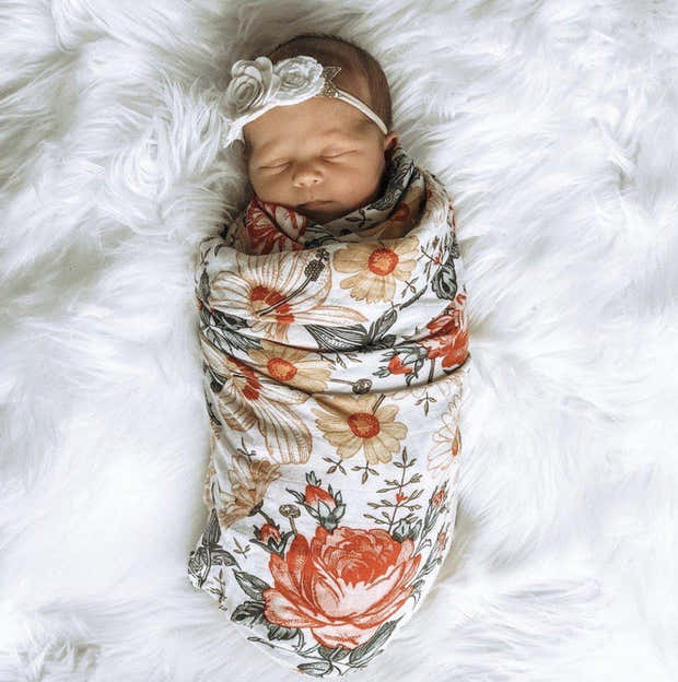 Floral swaddle blanket store